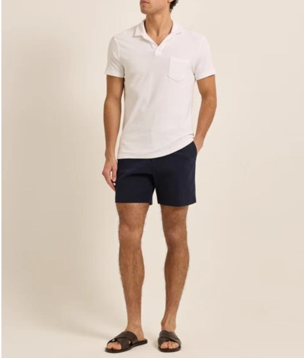 Orlebar Brown Terry Towelling Cotton Polo Shirt Mens Medium White Beach Preppy